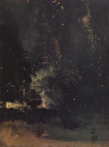 James Abbott McNeil Whistler Nocturne in Black and Gold:The Falling Rocket oil painting image